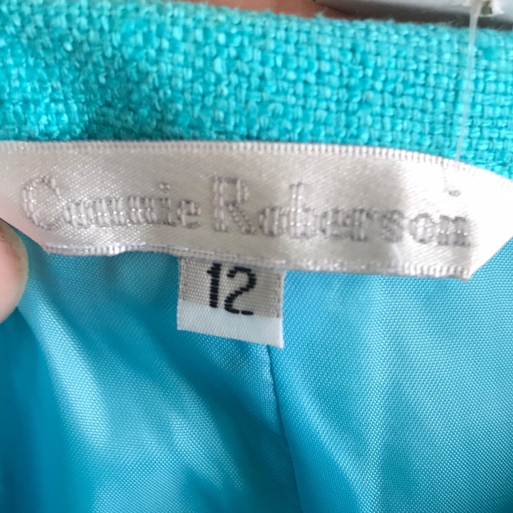 Connie Roberson Tiffany Blue Silk Skirt Sz 12 - Picture 7 of 7
